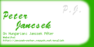 peter jancsek business card